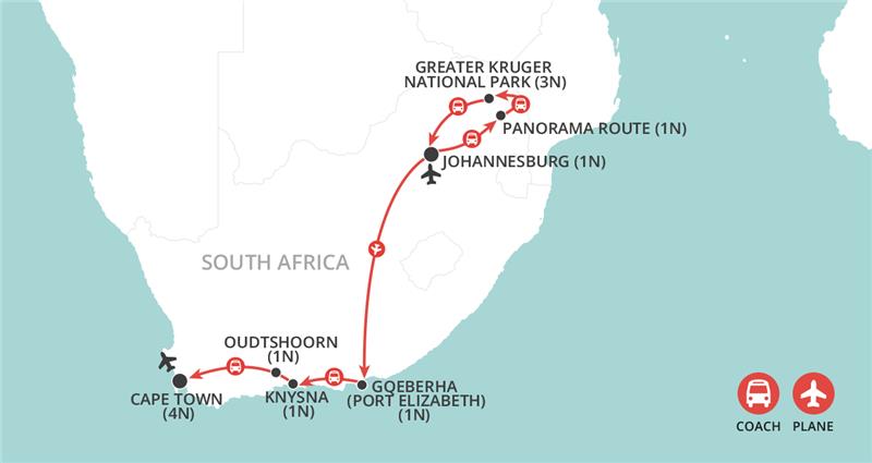 Kruger to Cape Explored 2027 & 2028 map
